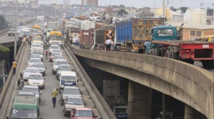 Mazamaza Bridge in Lagos undergoing maintenance