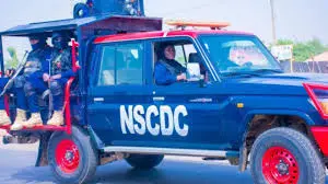 NSCDC officers arresting bandits with firearms and drugs