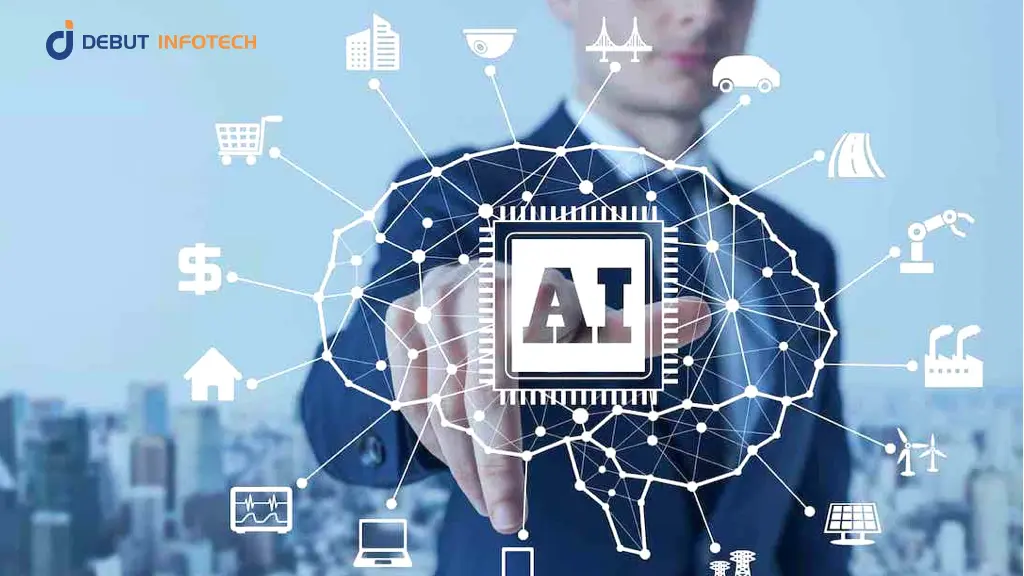 A visual representation of artificial intelligence applications in business contexts.