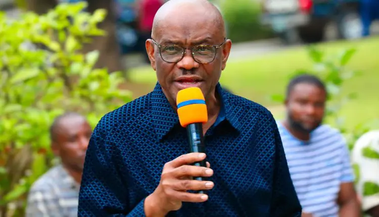 Nyesom Wike during a media event
