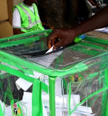 INEC logo displayed on a screen or banner.