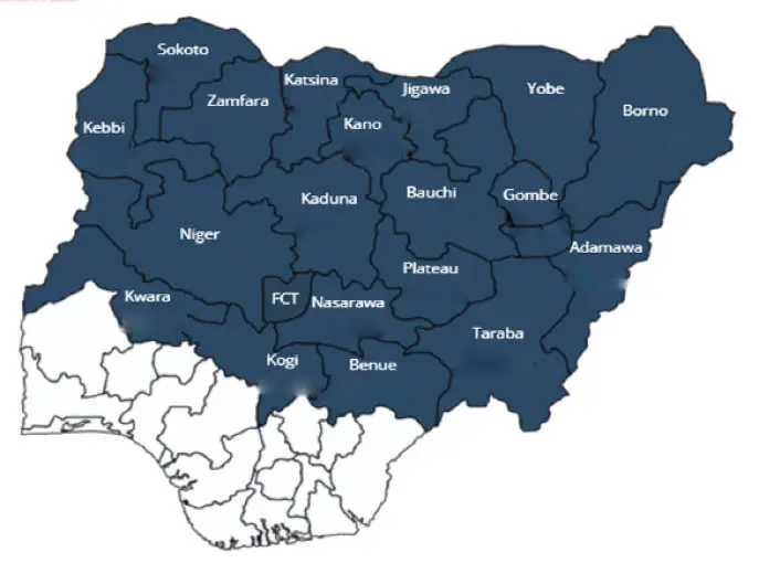 Map of Northern Nigeria