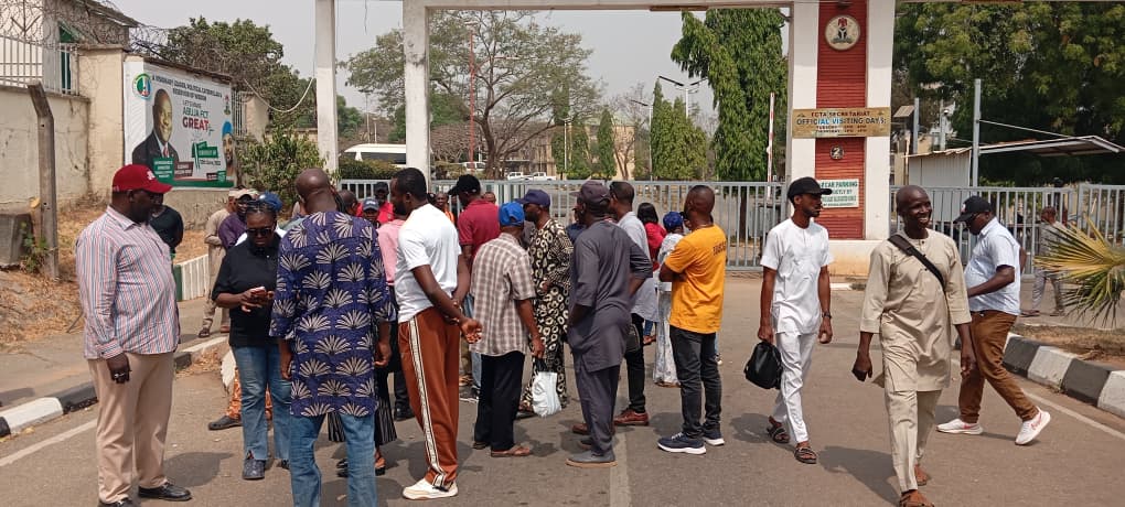 Workers of the Federal Capital Territory Administration and the Federal Capital Development Authority on strike in Abuja.