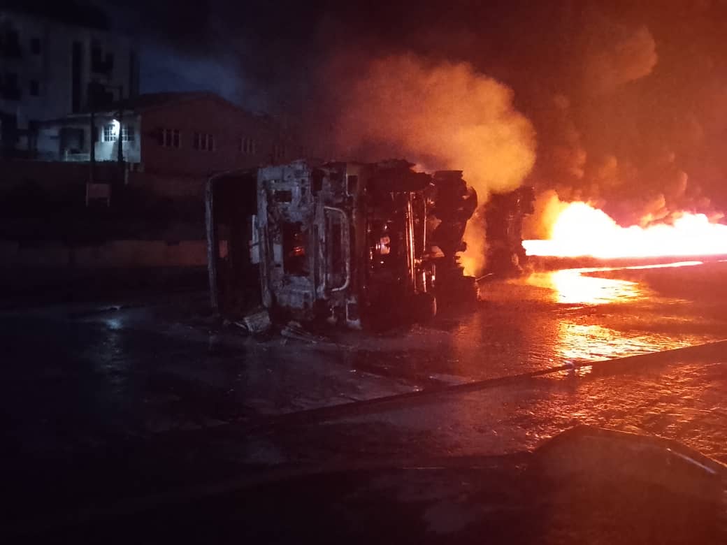 A tanker explosion incident scene in Lagos.