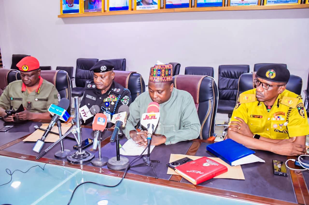 Yobe State Government Officials during a security meeting.
