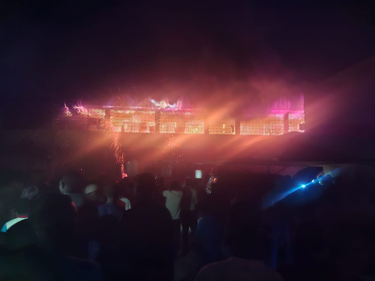 Fire engulfing the Jama’a Emir's Palace in Kafanchan