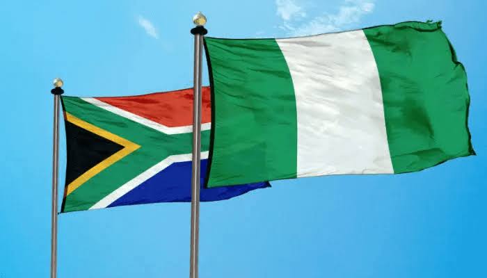 Flags of South Africa and Nigeria