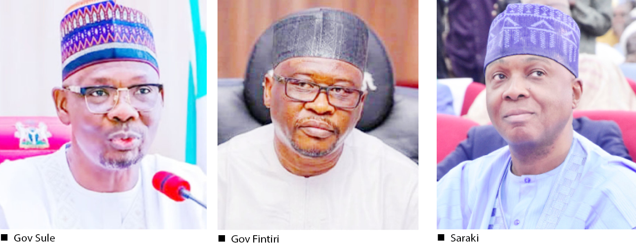 Governor Abdullahi Sule engaging with Ahmadu Umaru Fintiri at an event