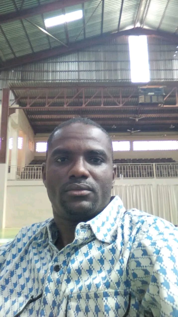 Eugene Agagbe during the post-match press conference