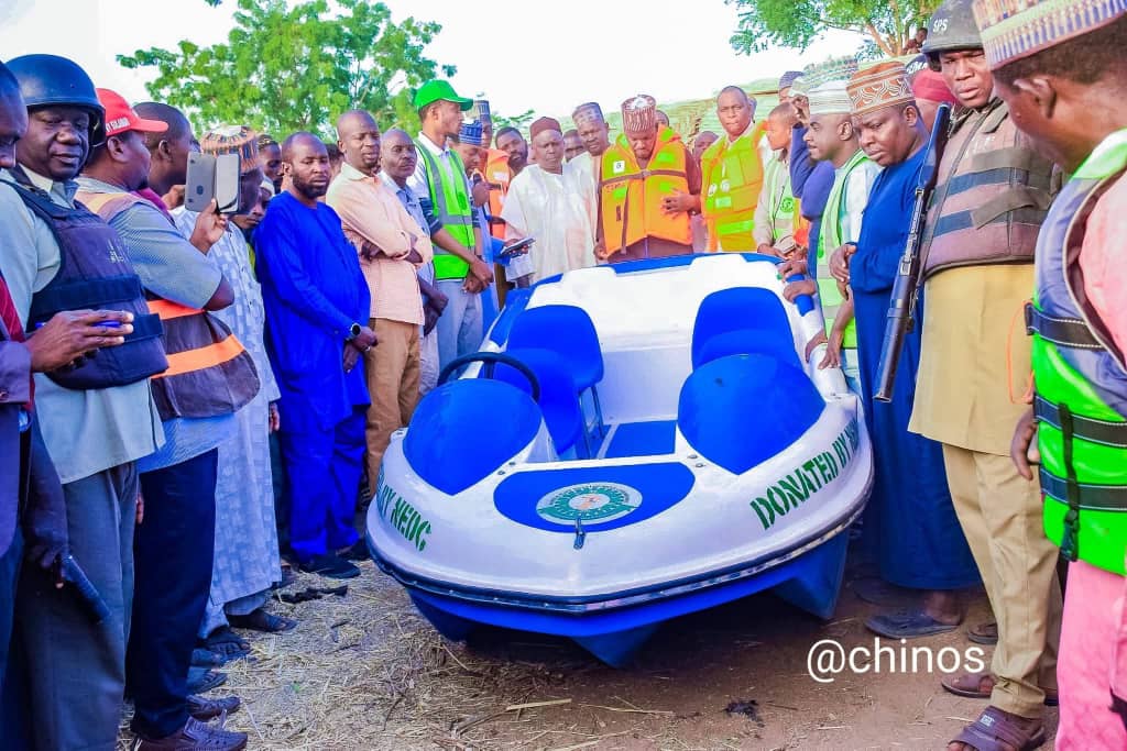 Life jackets and rescue boats delivered in Yobe State in response to a recent boat tragedy.