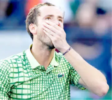 Daniil Medvedev after winning the singles title