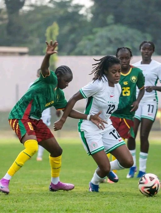 Cameroon's Lionesses celebrate their win over the Super Falcons in a friendly match in Yaoundé.