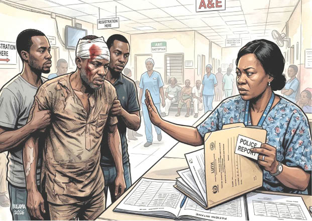 A typical Nigerian hospital setting, possibly indicating the environment where these challenges occur.
