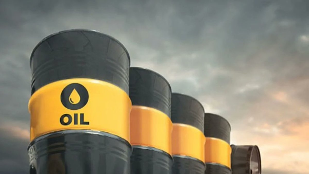 Crude oil barrels symbolizing the global oil market.
