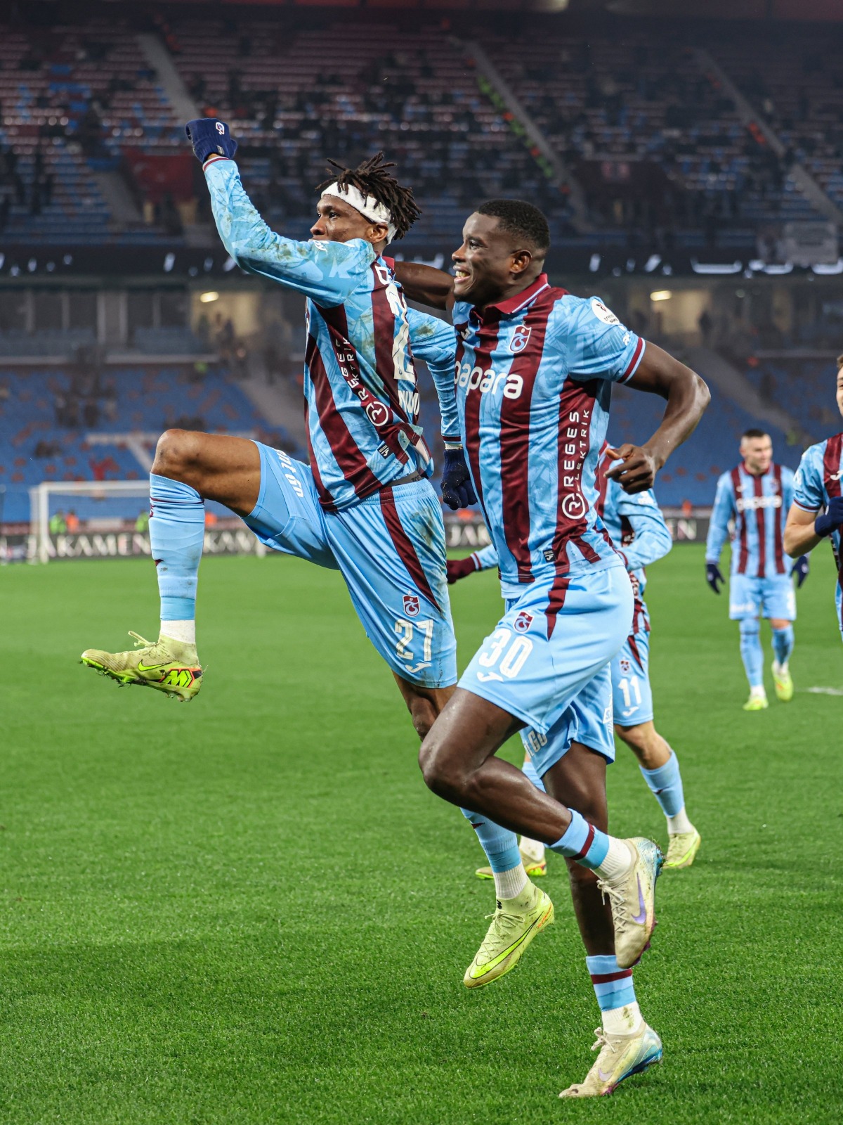 Trabzonspor players celebrating a goal