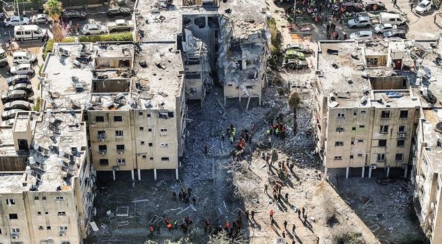 Symbolic image representing Iran, US, and Israeli flags or conflict.