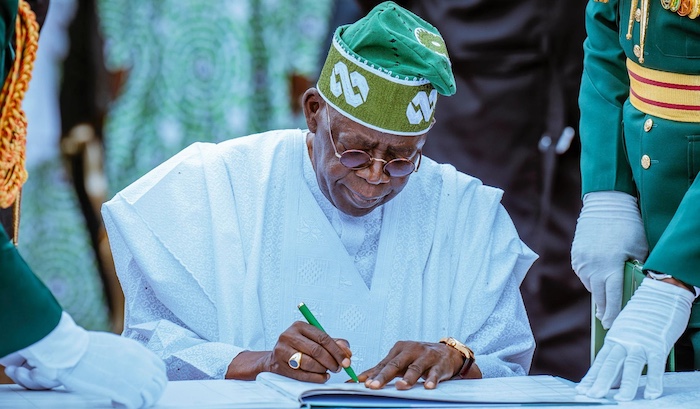 President Tinubu endorsing Shell's Bonga Southwest project