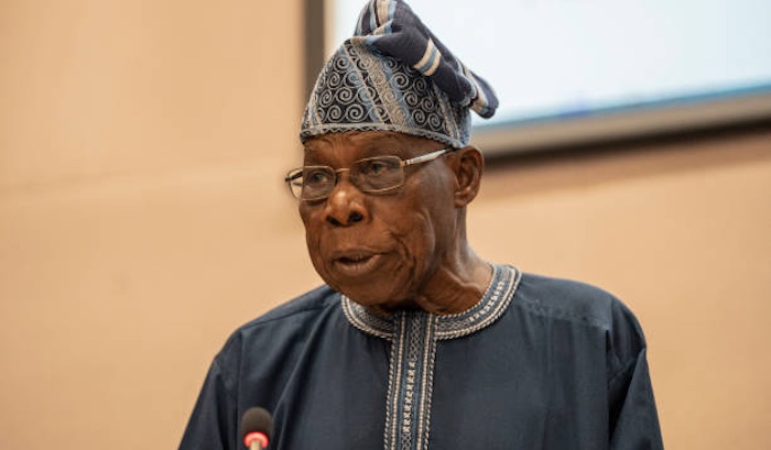 Former President of Nigeria Olusegun Obasanjo speaking at the 38th African Union (AU) Summit in Addis Ababa.