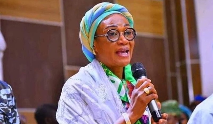 First Lady Oluremi Tinubu speaking at an event