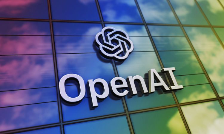 OpenAI logo displayed on a screen
