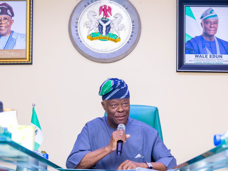 Finance Minister Wale Edun speaking during a TV interview