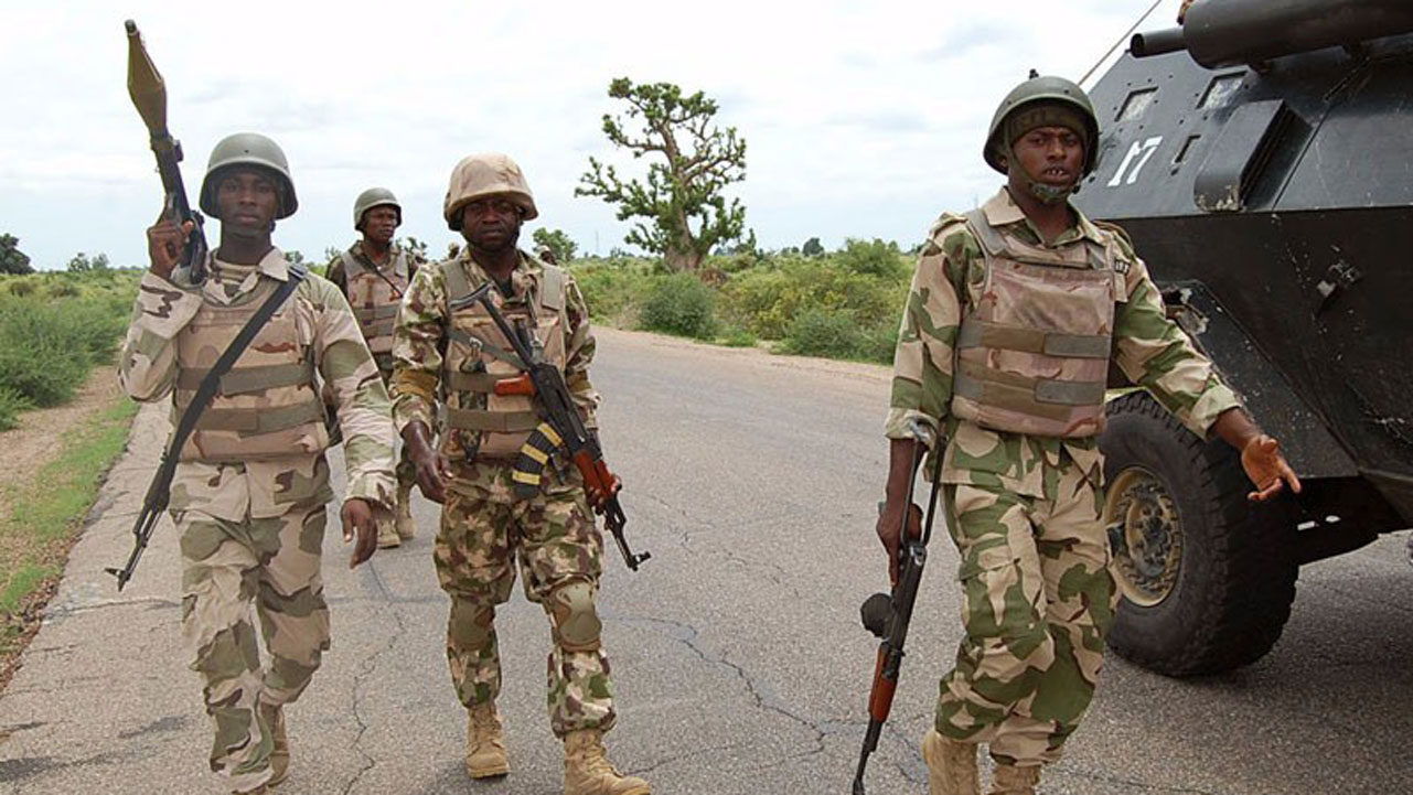 Nigerian troops during a training exercise