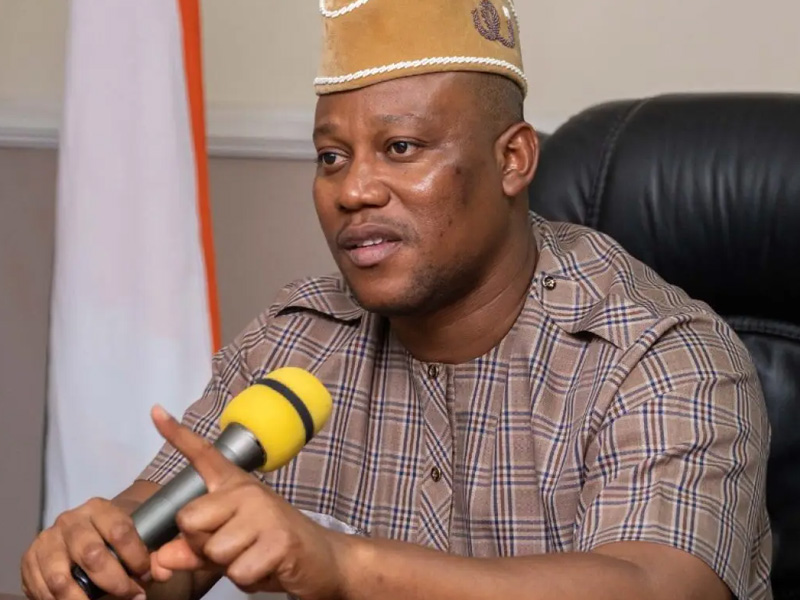 PDP National Publicity Secretary Ini Ememobong speaking during a press conference.