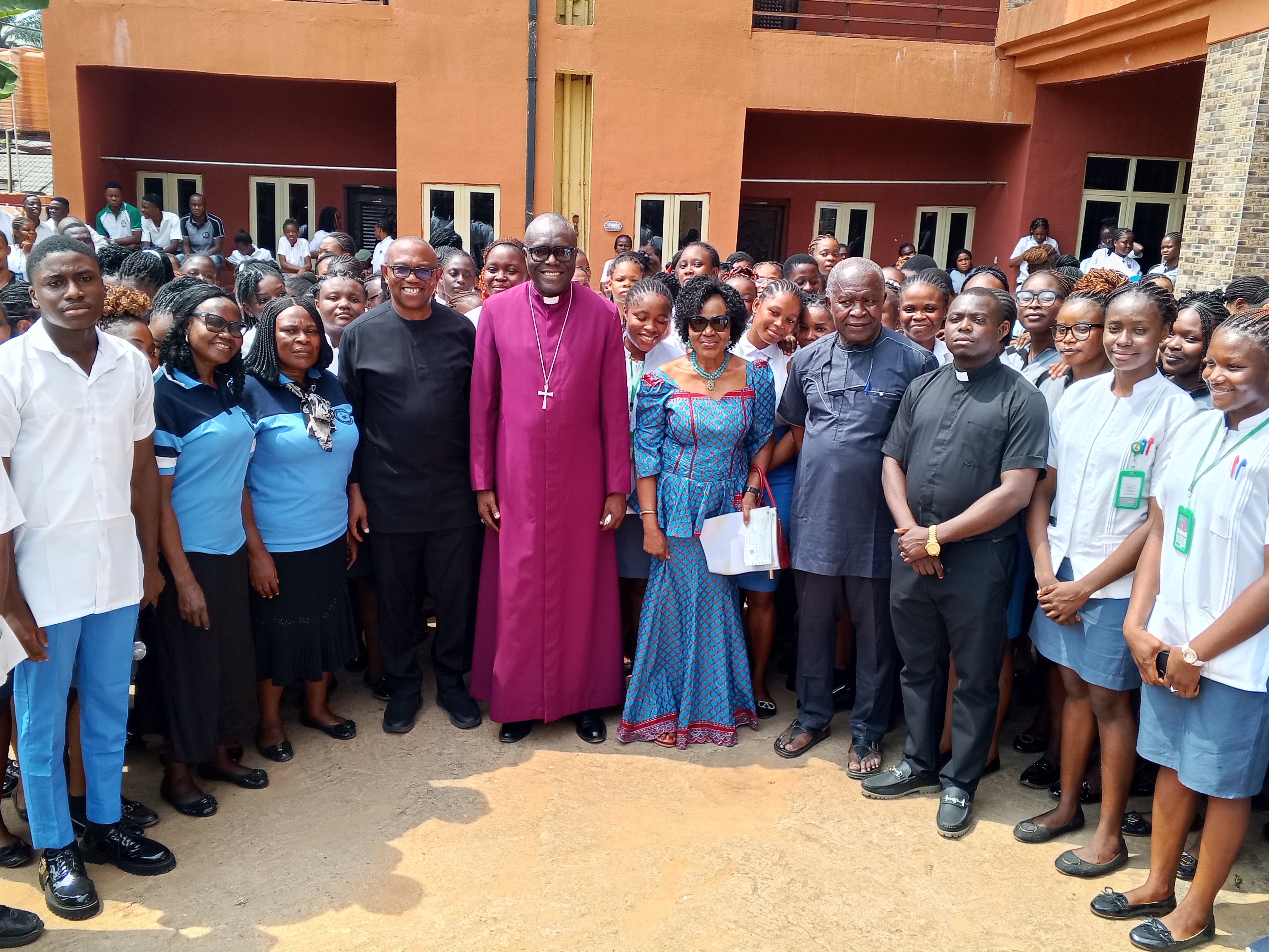 Peter Obi during his visit to the Anglican institutions in Anambra