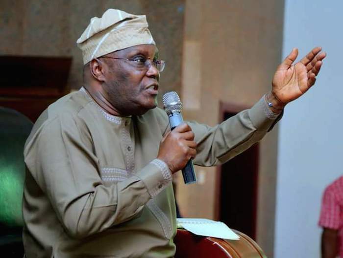 Atiku Abubakar speaking at a political event