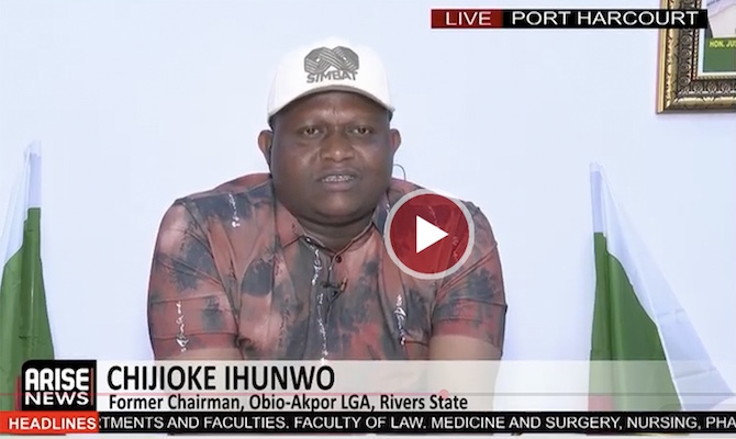 Chijioke Ihunwo speaking about the political crisis in Rivers State