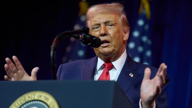 Donald Trump during a speaking engagement