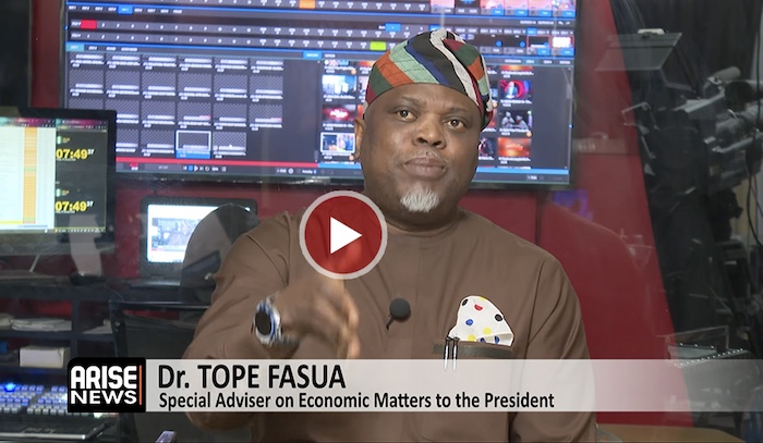 Dr. Tope Fasua, Special Adviser on Economic Matters to President Tinubu, discussing Nigeria's tax reforms.