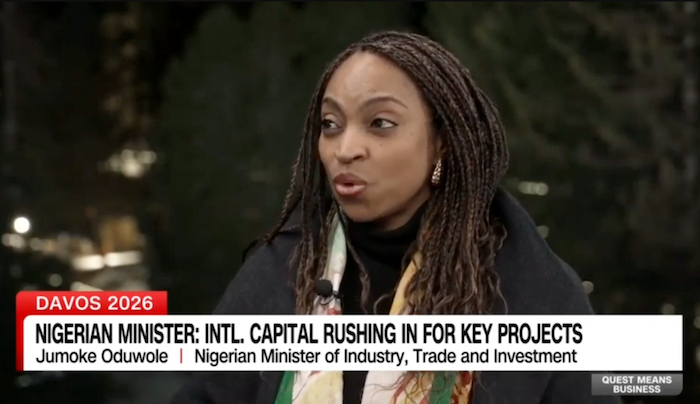 Jumoke Oduwole presenting at Davos