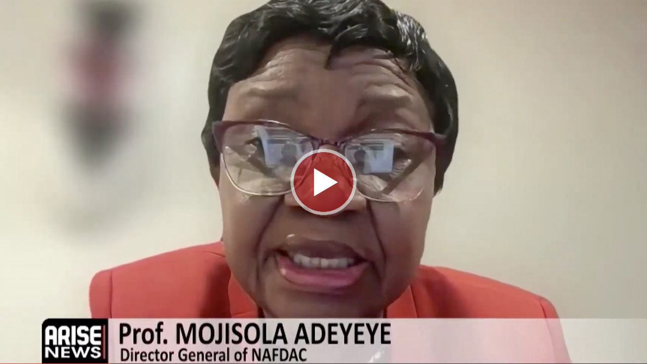 Professor Mojisola Adeyeye discussing the sachet alcohol ban