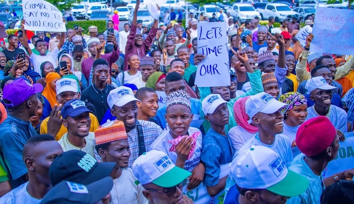 Youths celebrating the resolution of the ASUU dispute