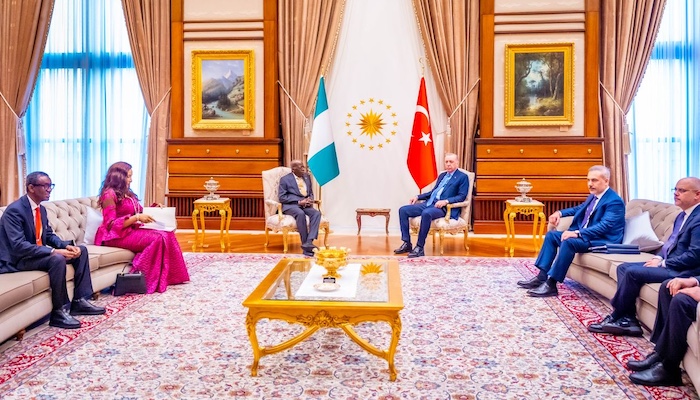 President Bola Tinubu engages in discussions during his state visit in Türkiye.