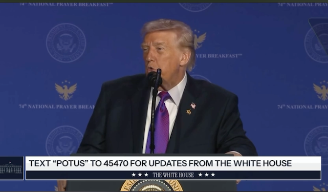 Remi Tinubu with Donald Trump at the National Prayer Breakfast