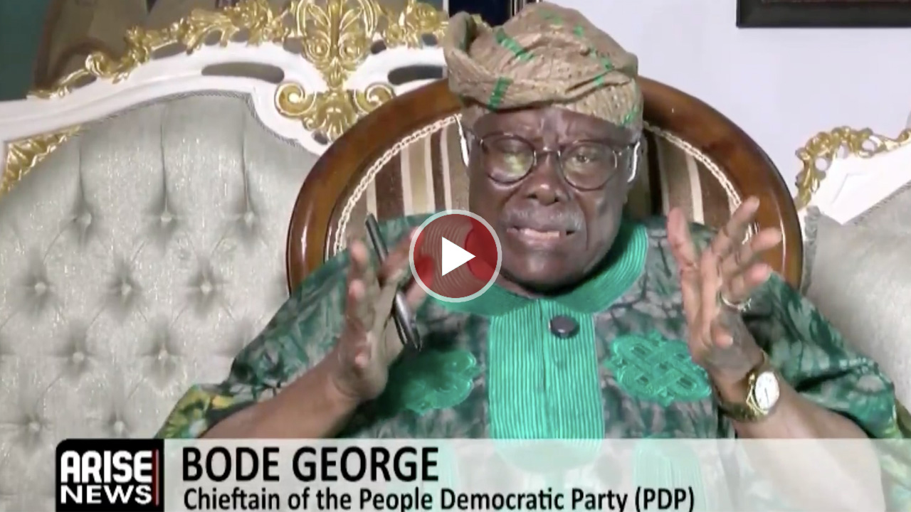 Bode George speaking at a political event