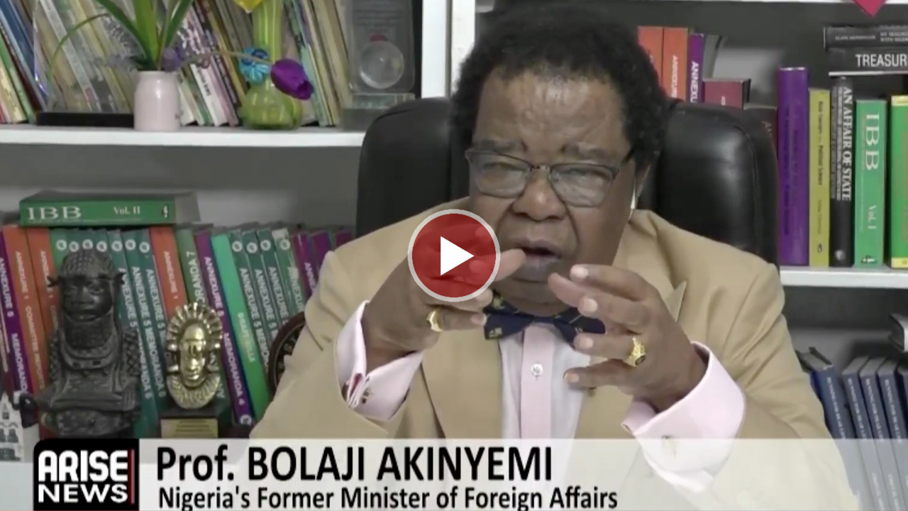 Professor Bolaji Akinyemi during an interview discussing Nigeria's political landscape