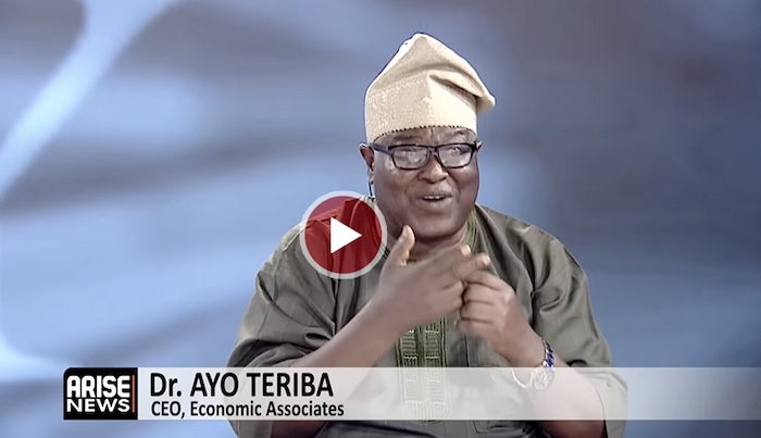 Dr. Ayo Teriba speaking during an interview.