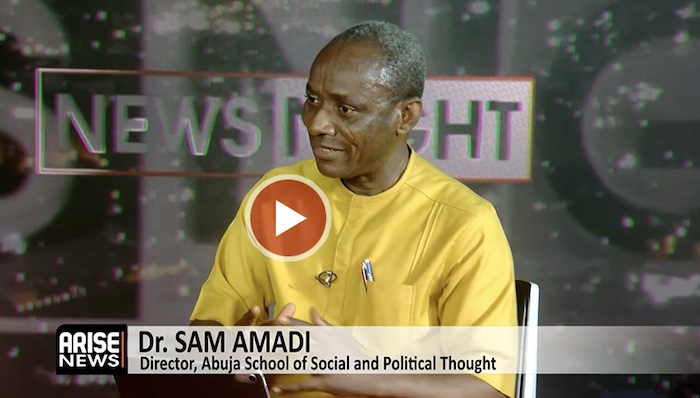Dr. Sam Amadi speaking during a news interview