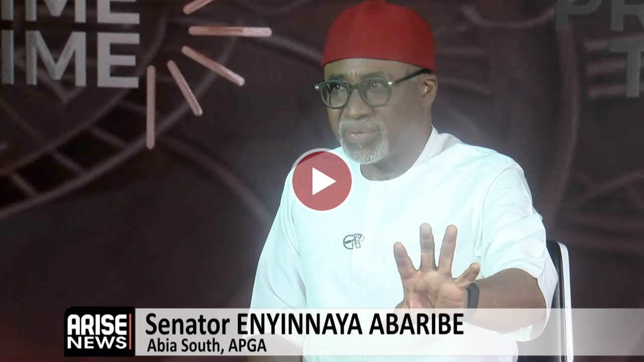 Senator Enyinnaya Abaribe speaking about the Senate's decision on electronic results transmission.