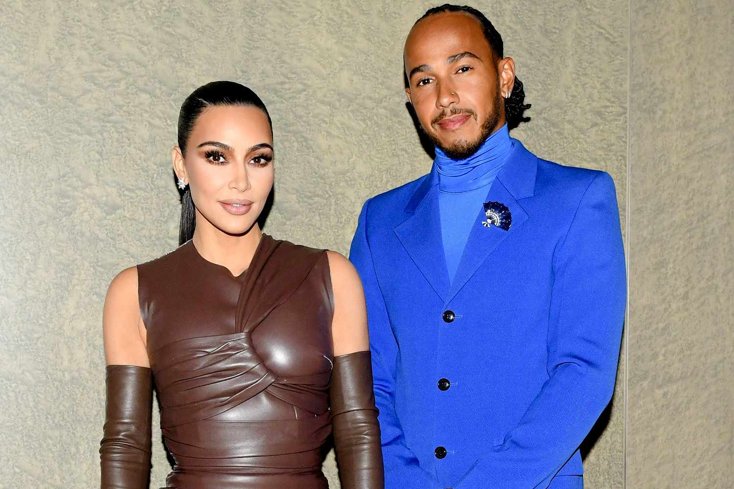 Kim Kardashian and Lewis Hamilton arriving in Paris together.