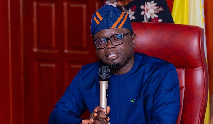 Minister of Youth Development Ayodele Olawande at the launch of the single-digit loan programme