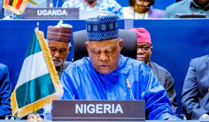 President Bola Tinubu represented by Vice President Kashim Shettima at an AU summit.