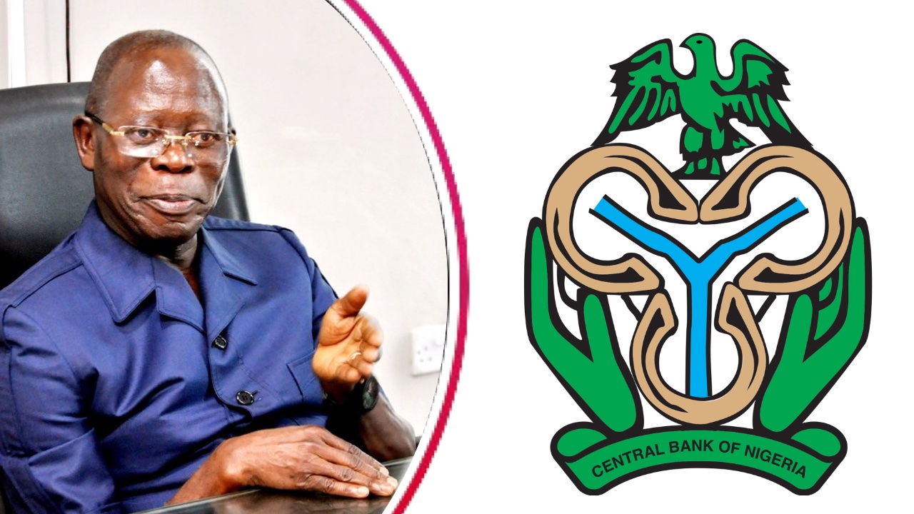 Senator Adams Oshiomhole during a session discussing CBN reforms.