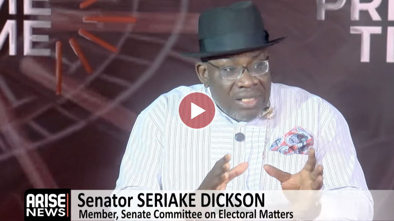 Senator Seriake Dickson addressing the media