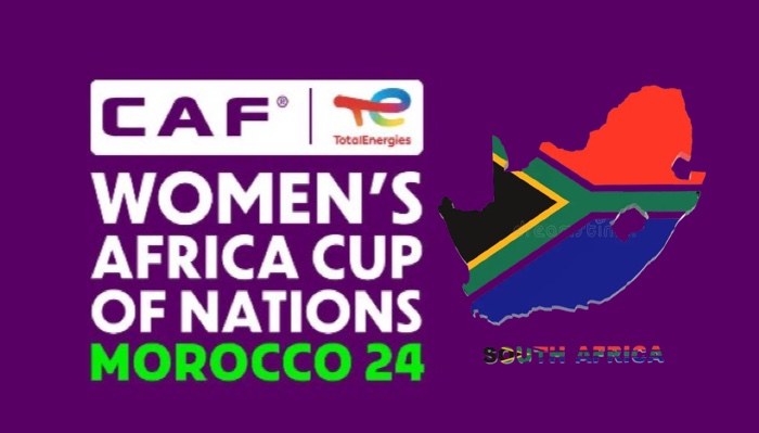 A promotional image for the Women's Africa Cup of Nations, featuring South Africa as the host