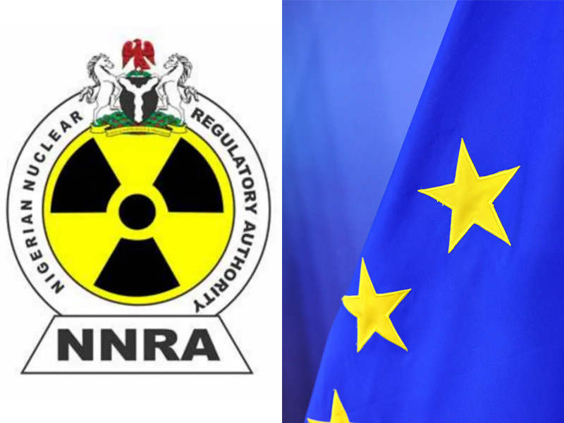 Nigerian and EU officials during the nuclear safety cooperation project's closing ceremony.