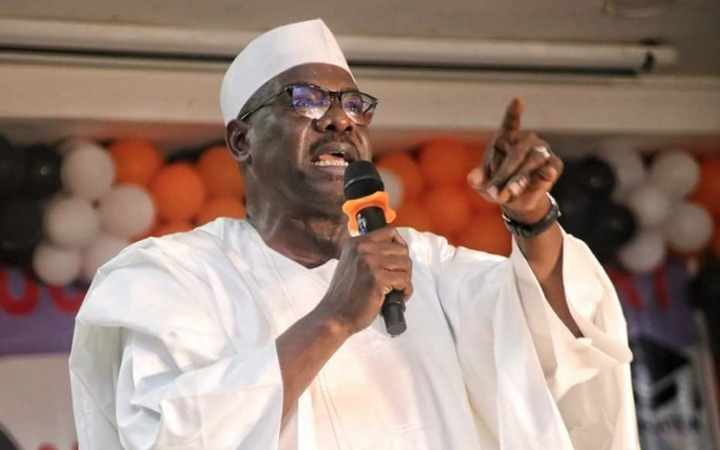 Senator Ali Ndume speaking during a visit to affected communities in Borno State